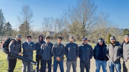 The crew lined up before a job