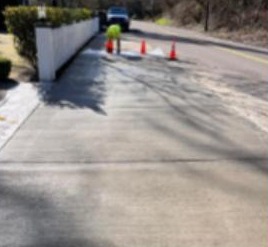 New concrete driveway apron